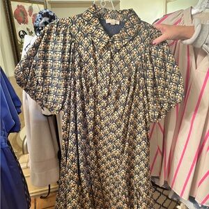 Black and Gold Patterned Women's Dress